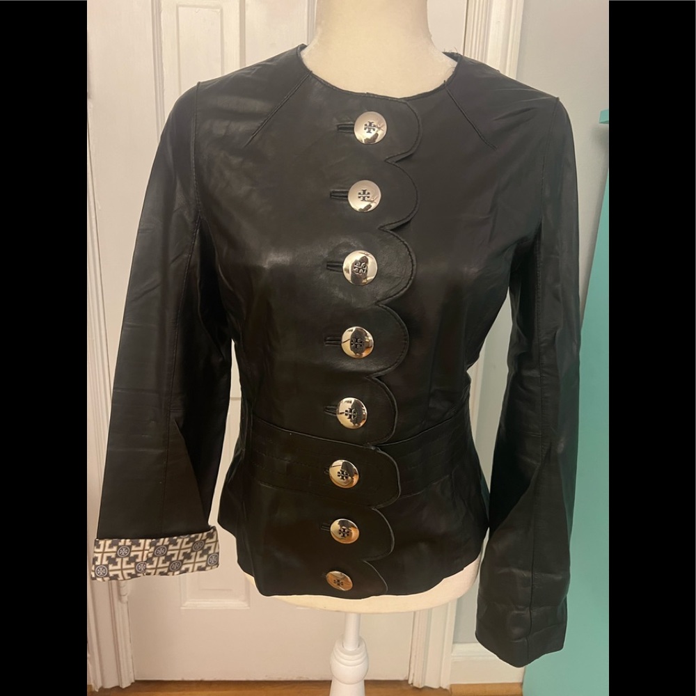 Tory Burch leather evening jacket